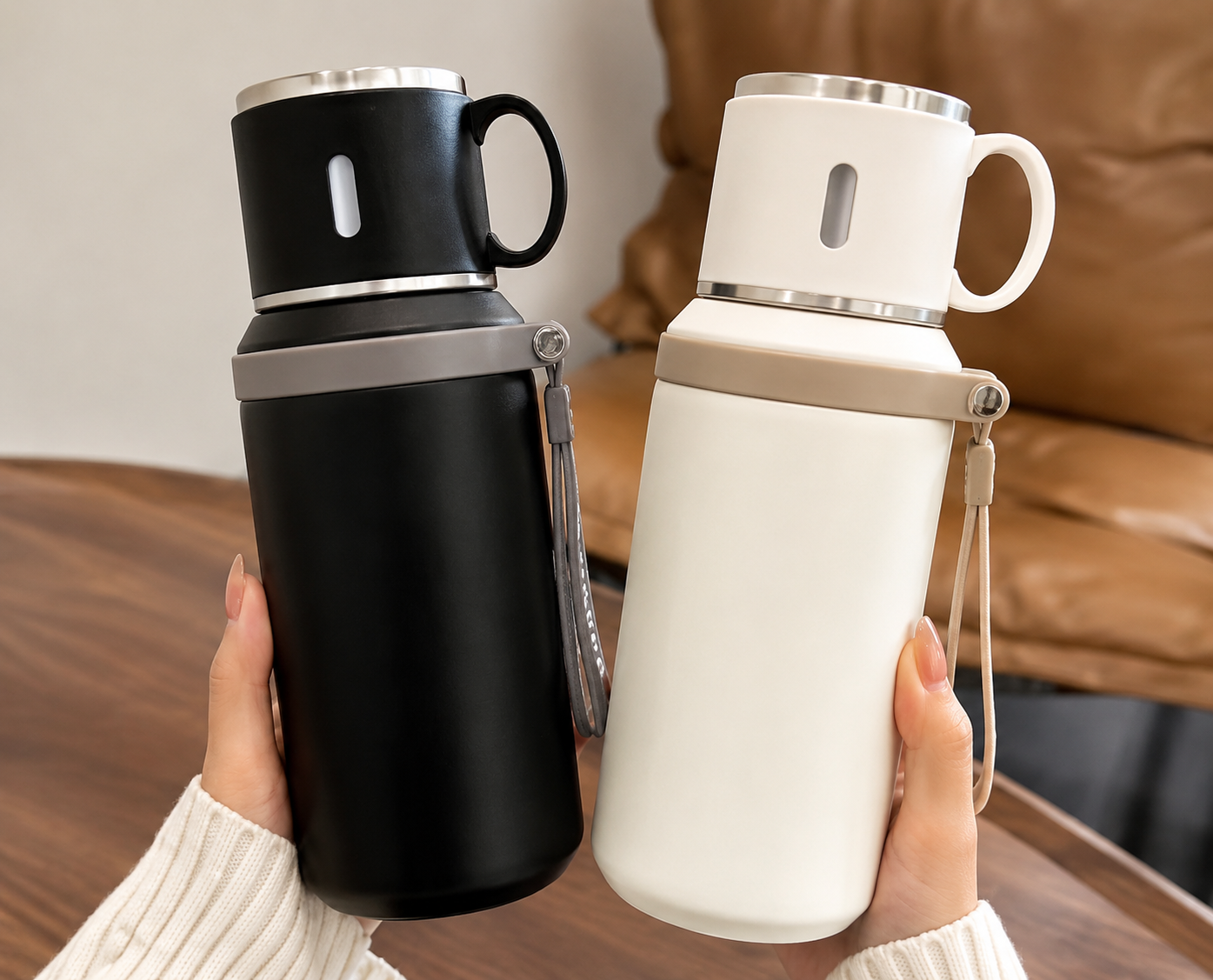 Dual-Cup Travel Thermos